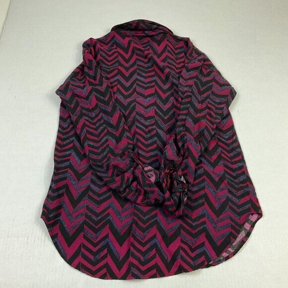 Splendid Womens Button Front Shirt Printed Long Sleeve Roll Tab Collared Top XS - Picture 10 of 11